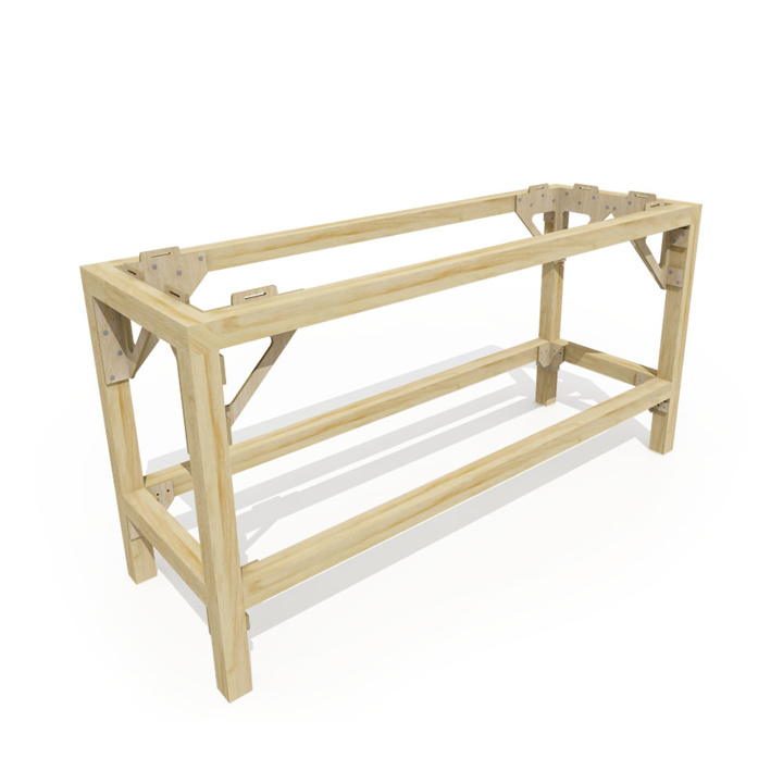 Hacker-Model HCT9851Z - Unterbauten aus gehobeltem Holz - 40 x 40 x 66 cm